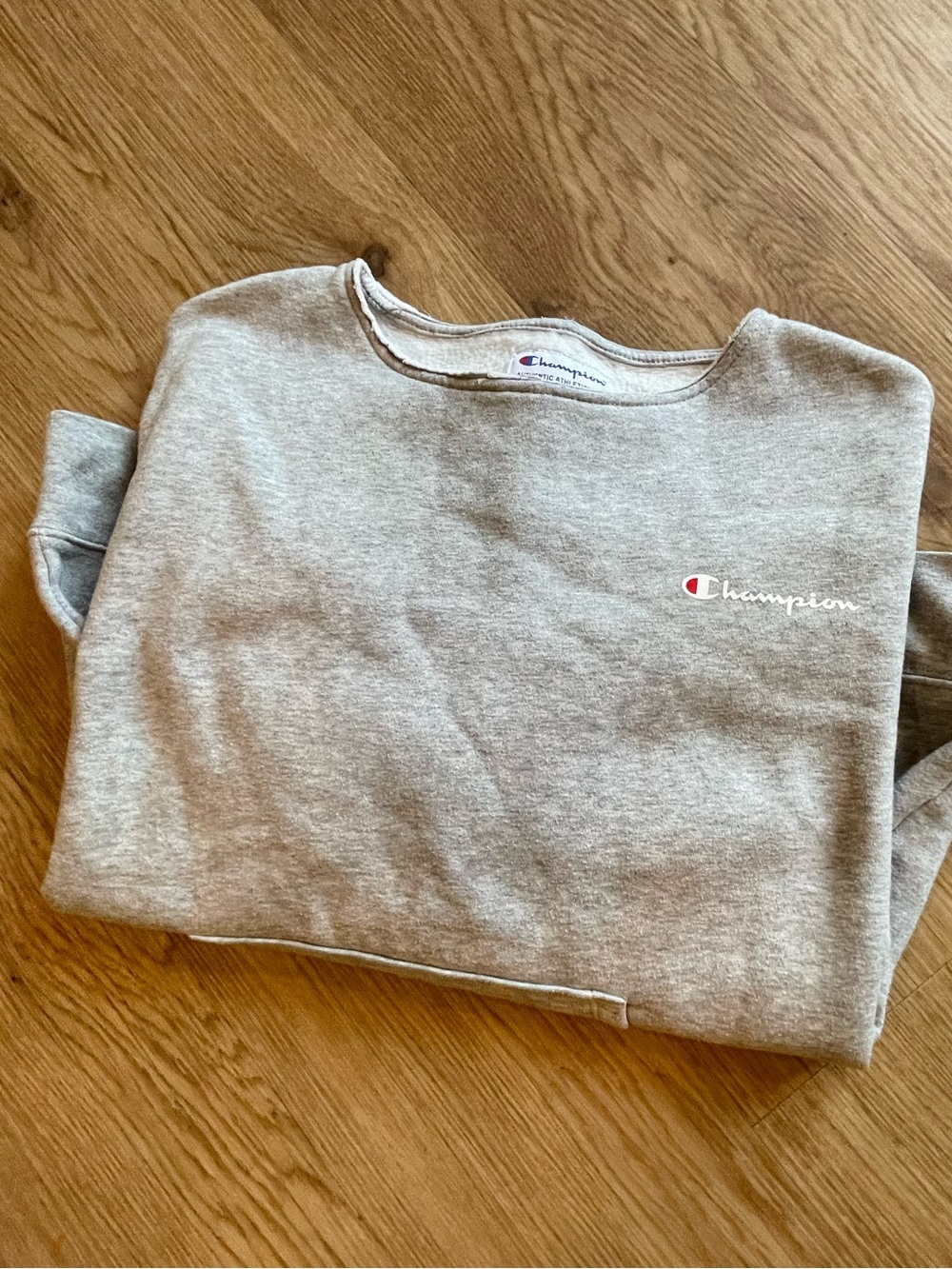 Champion Women's Heather Gray Crewneck Sweatshirt with Logo